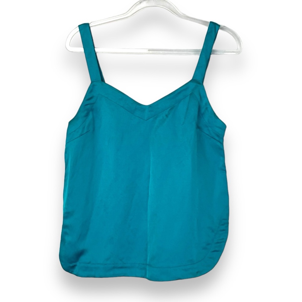 Club Monaco Top Linen Viscose Turquoise Aqua Blue Camisole Tank Size Small NWOT